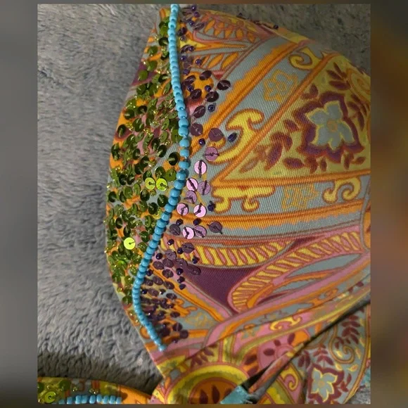 Vintage Body IPEX by Victoria’s Secret Bra Panties Set Beaded Sequins - Picture 9 of 10